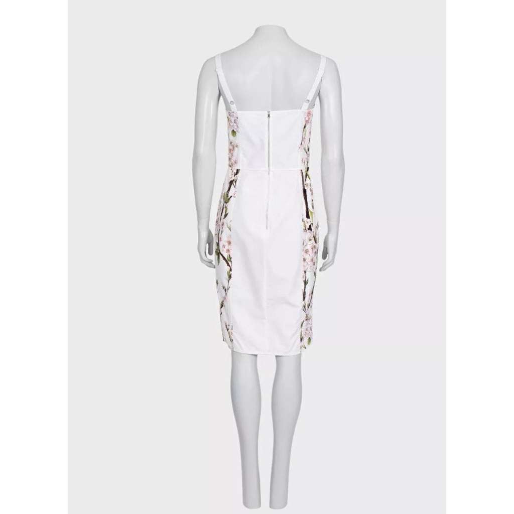 Dolce & Gabbana Floral Print Mini Dress White Cotton Very good condition - Inside View