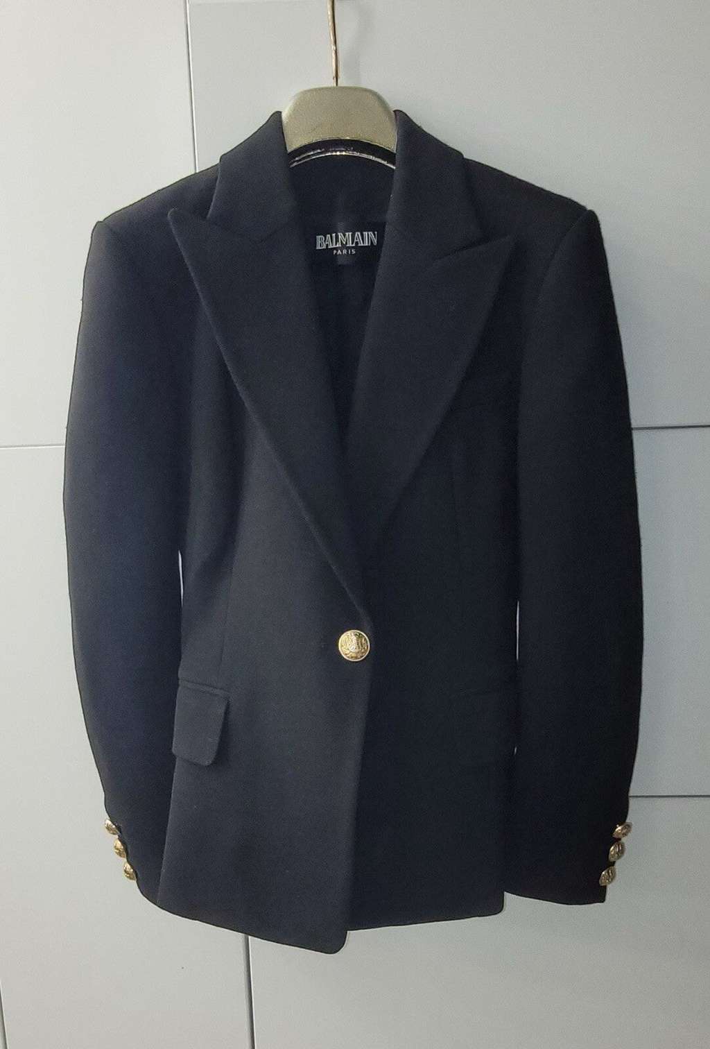 Balmain one button blazer Black Wool Very good condition - Back View