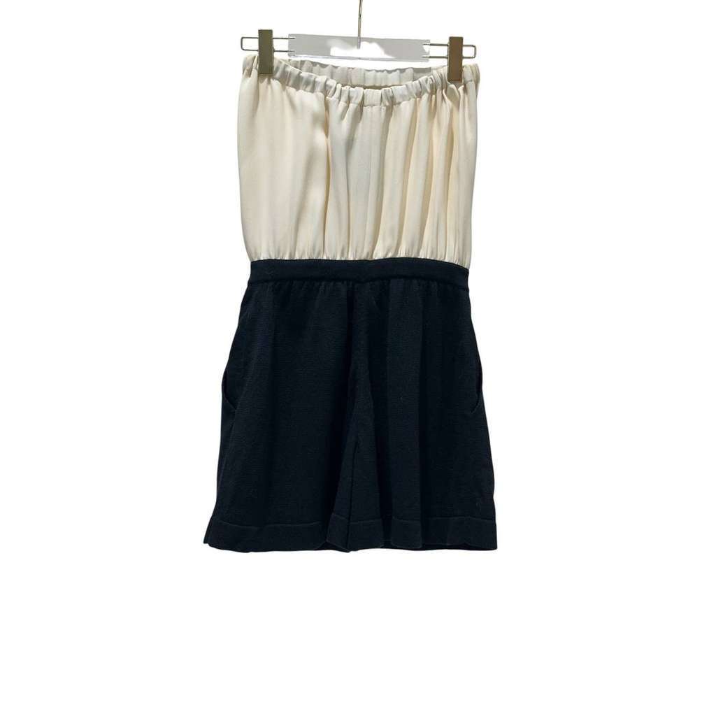 Chanel Signature Playsuit Mini Jumpsuit Black Silk Very good condition - Model View