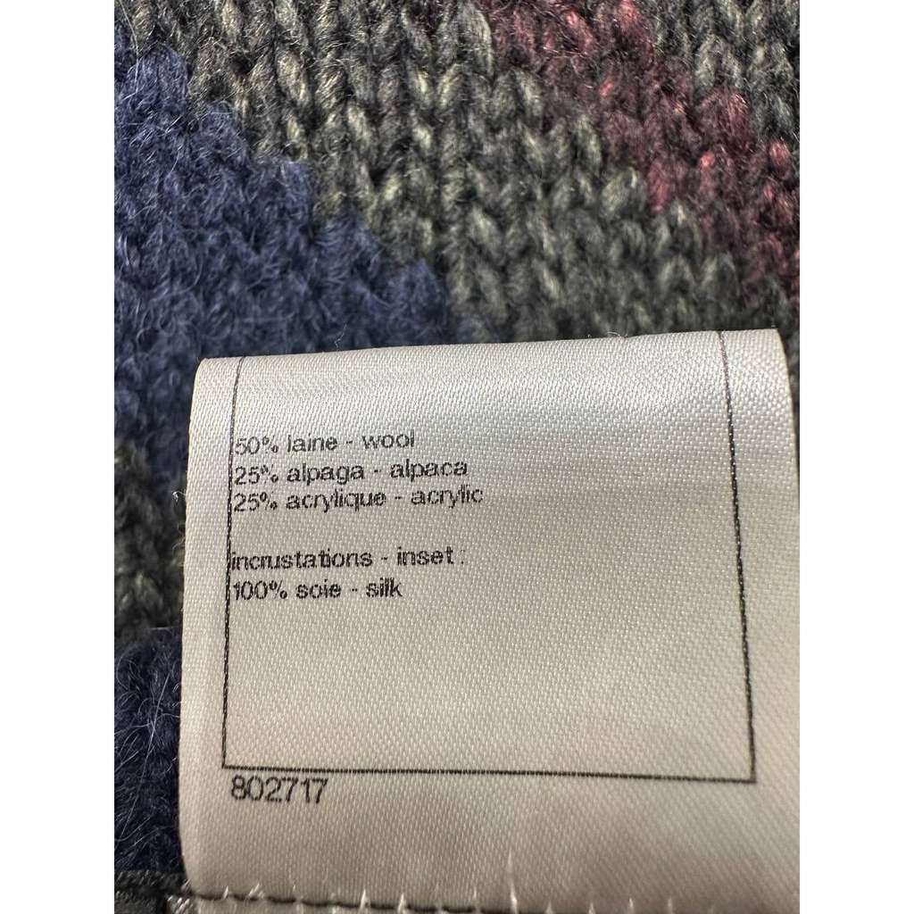 Chanel Alpaca Striped Chunky Cardigan Navy Wool Very good condition - Box View