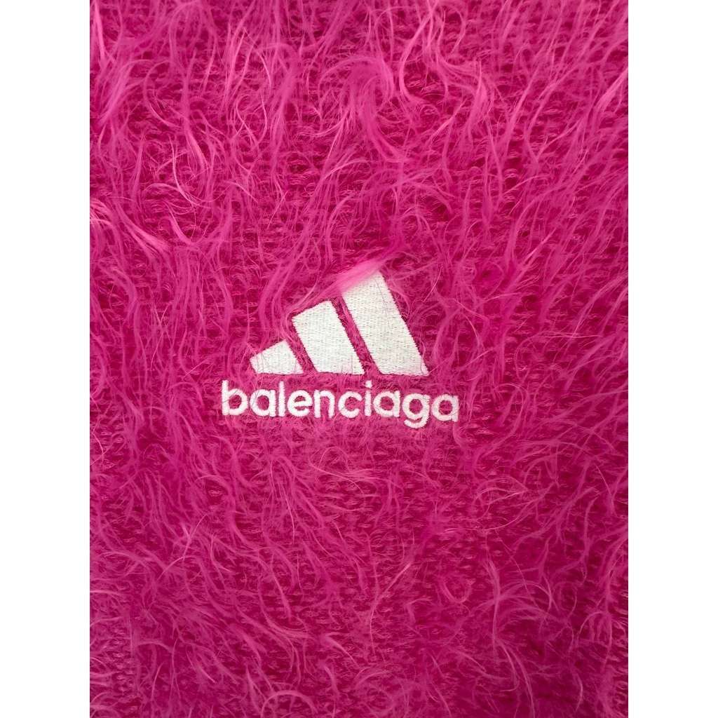 Balenciaga Bright Knit Large High Collar Pink Cotton Very good condition - Model View