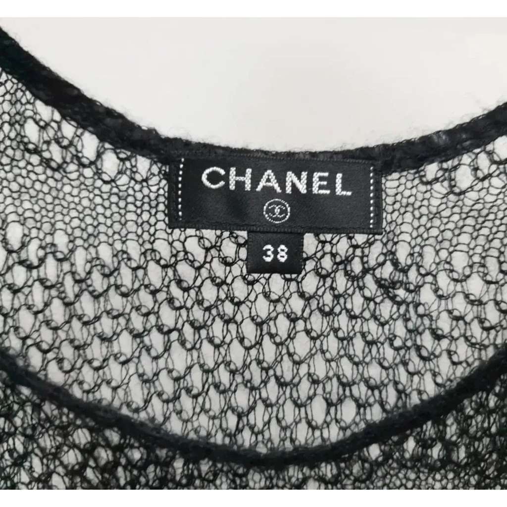 Chanel COCO Button Rayon Layered Lace Red Lace Very good condition - Back View