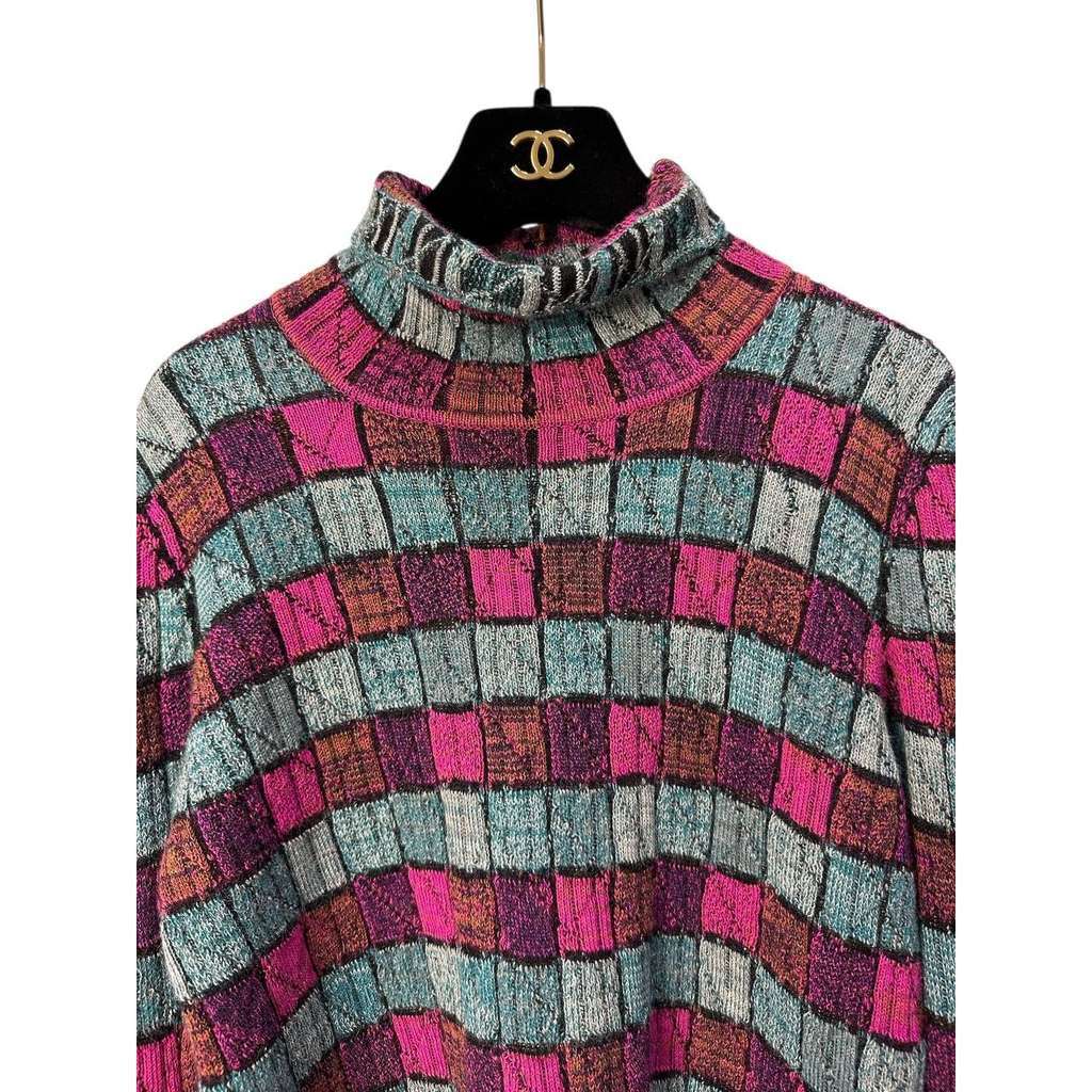 Chanel 2018 Paris Hamburg Striped Turtleneck Blue Cotton Very good condition - Inside View