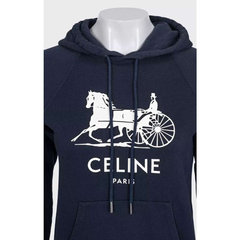 Celine Hoodie Blue Cotton Very good condition - Model View