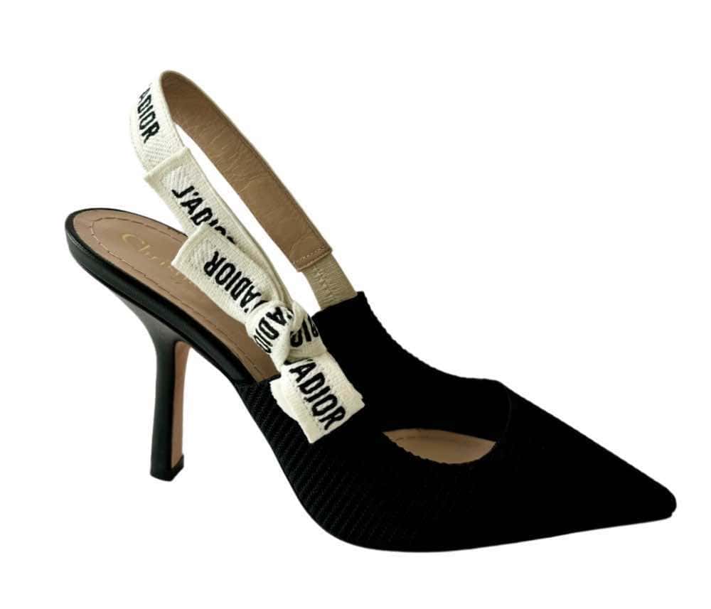 Dior J”Adior Pump Black Cotton Very good - Back View
