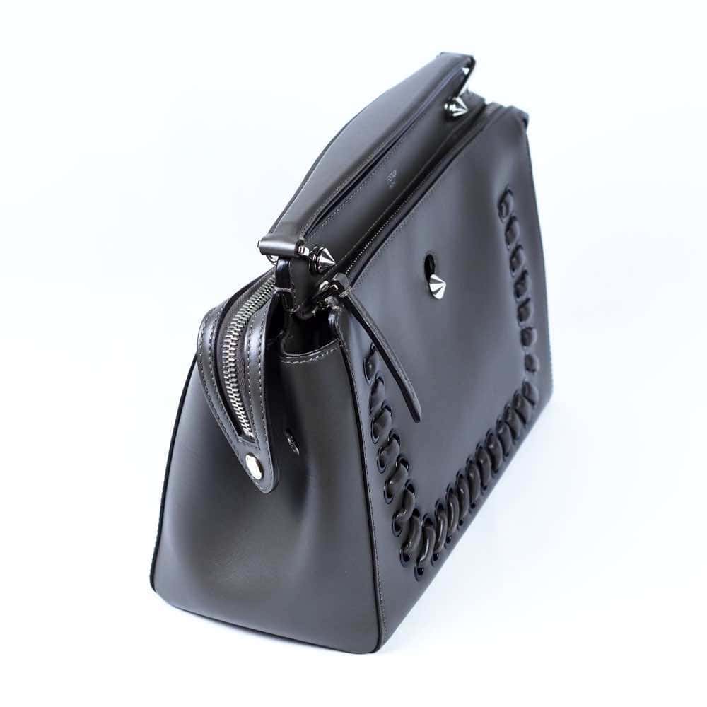 Fendi Whipstitch Dotcom Grey Leather Very good - Model View