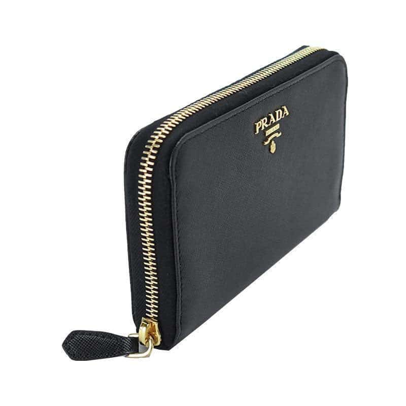 Prada Prada Women's Black Saffiano Cuir Full Zip Wallet Black Leather Never worn, with tag - Back View