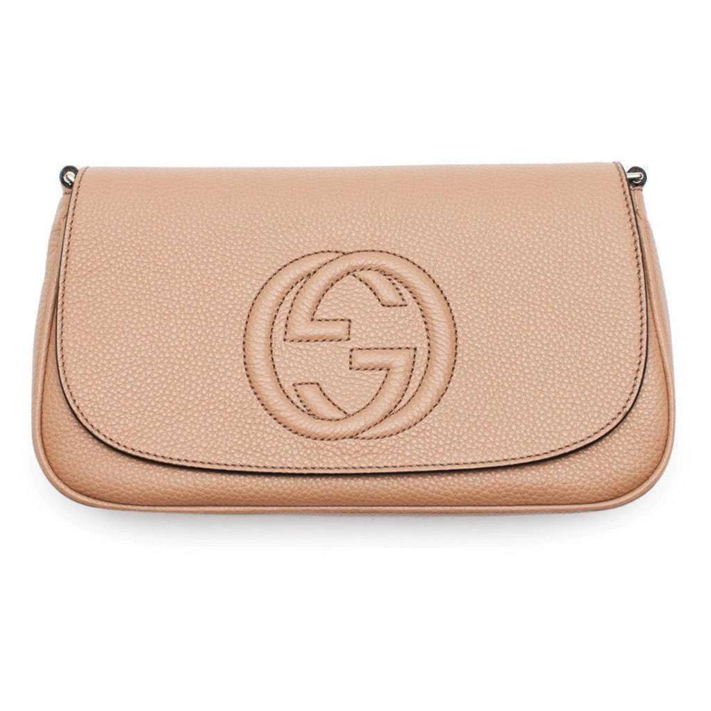 Gucci Gucci Soho Disco GG Tassel Gold Chain Crossbody Flap Bag Camelia Beige Beige Leather Never worn, with tag - Inside View
