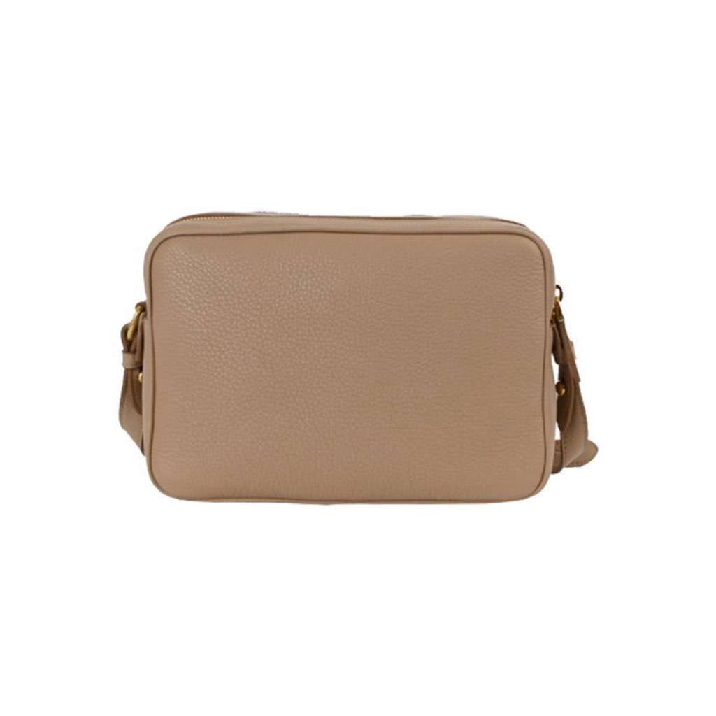 Prada Prada Beige Vitello Phenix Leather Double Zip Crossbody Bag Beige Leather Never worn, with tag - Back View