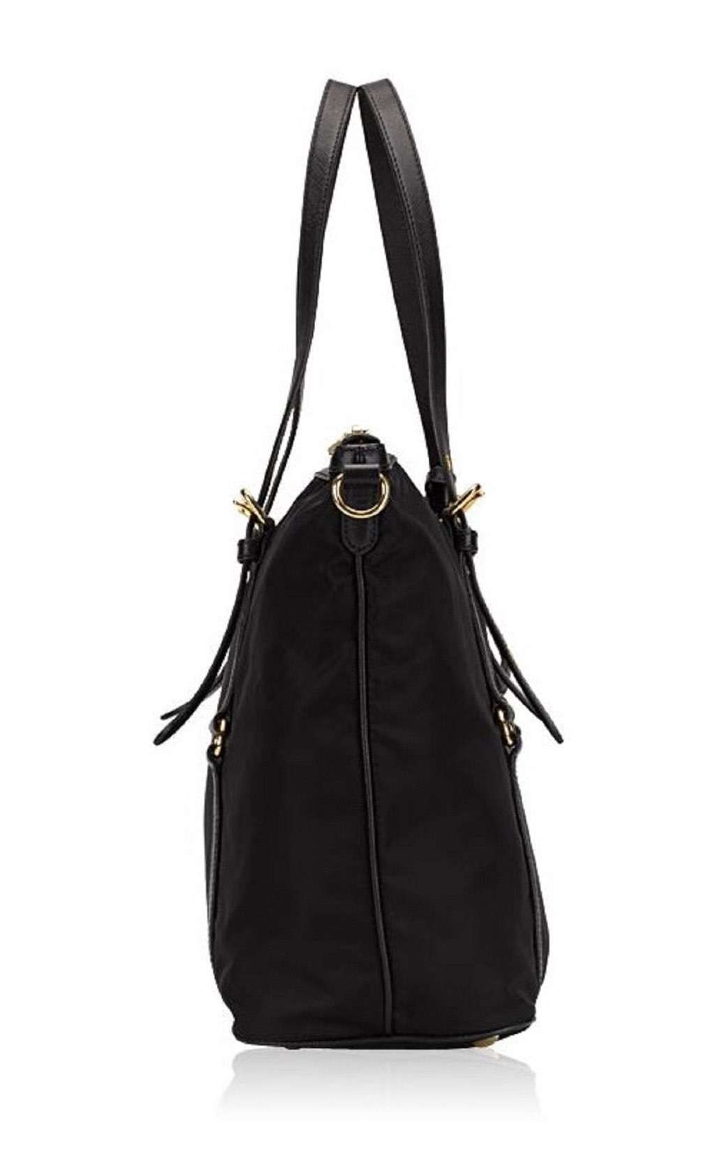 Prada Prada Tessuto Nylon Saffiano Leather Black Top Zip Tote Bag Black Never worn, with tag - Inside View