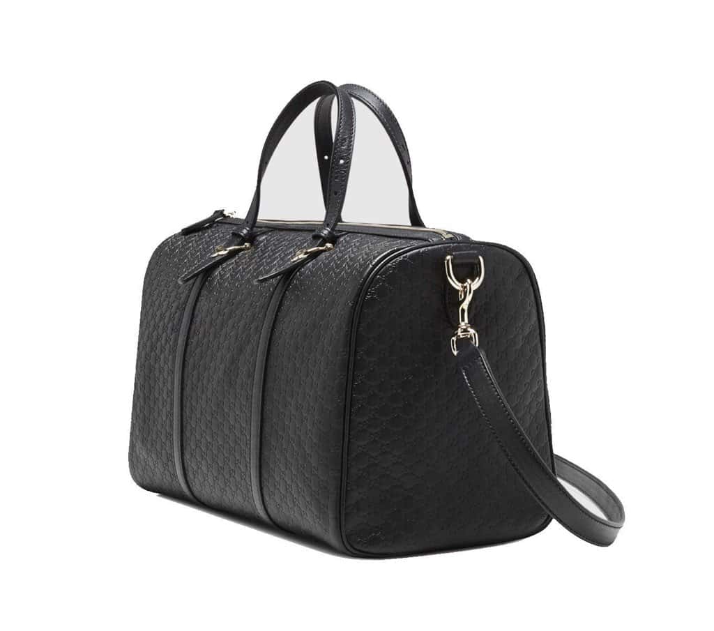 Gucci Gucci Microguccissima GG Black Leather Embossed Boston Bag Black Leather Never worn, with tag - Back View