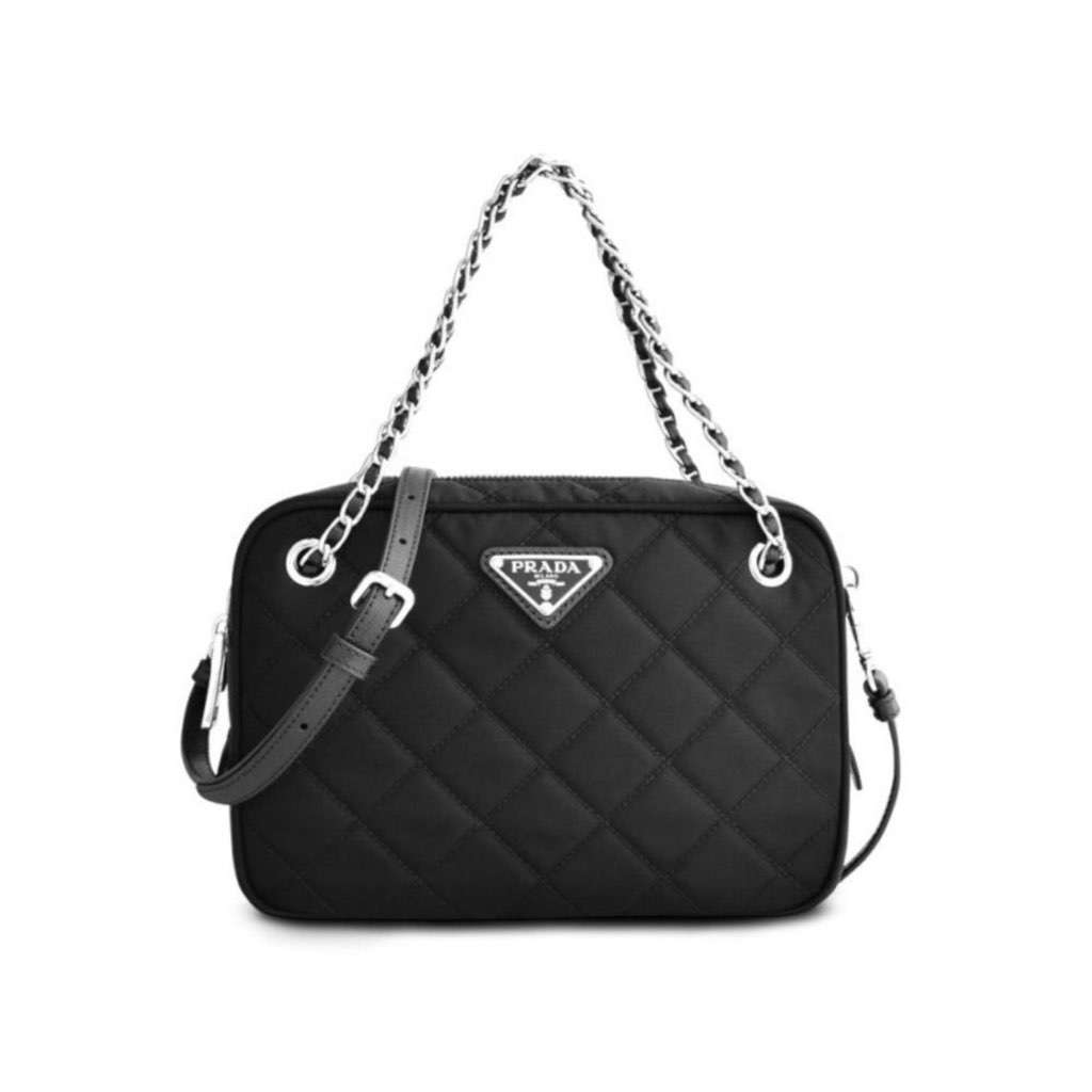 Prada Prada Re-Edtion Nylon Quilted Black Triangle Logo Crossbody Bag Black Never worn, with tag - Front View