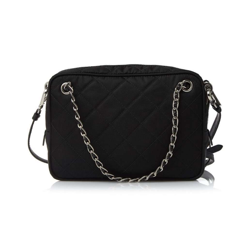 Prada Prada Re-Edtion Nylon Quilted Black Triangle Logo Crossbody Bag Black Never worn, with tag - Model View