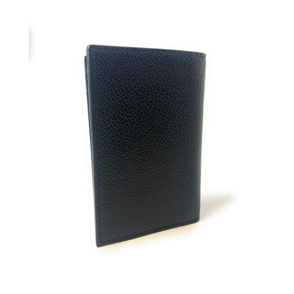 Prada Prada Vitello Grain Black Leather Triangle Logo Vertical Bifold Wallet Black Leather Never worn, with tag - Box View