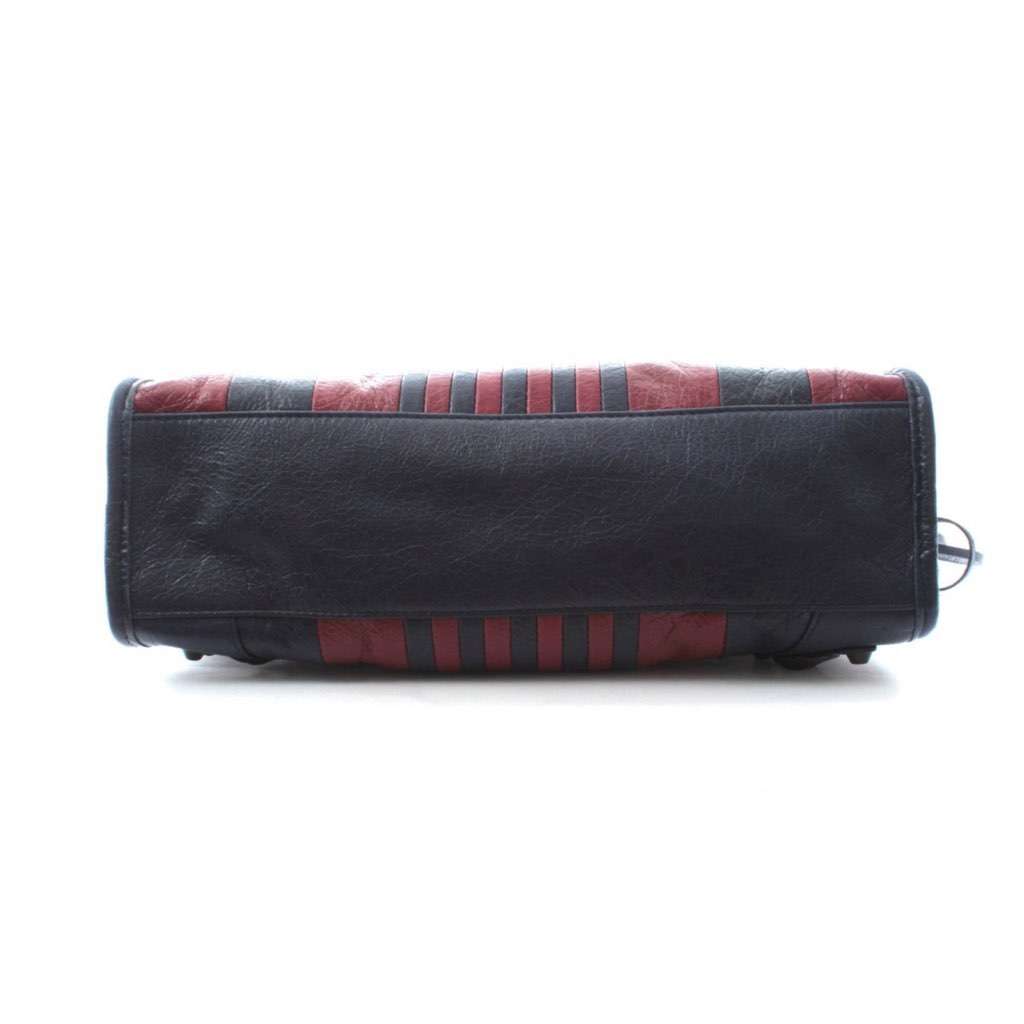 Balenciaga Balenciaga Classic City Marine Bordeaux Stripe Small Satchel Bag Black Leather Never worn, with tag - Box View