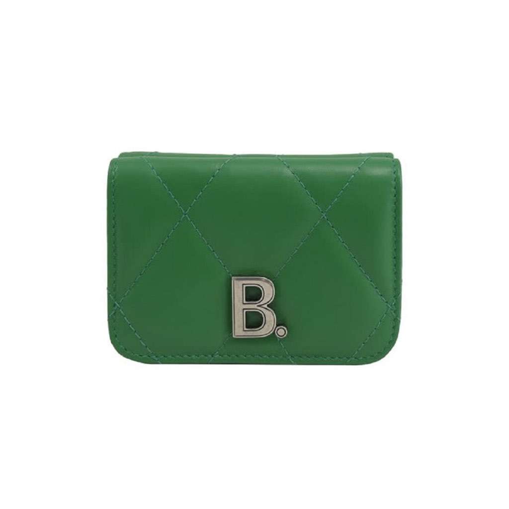 Balenciaga Balenciaga Touch Leaf Green Nappa Leather Quilted Mini Trifold Wallet Green Leather Never worn, with tag - Front View