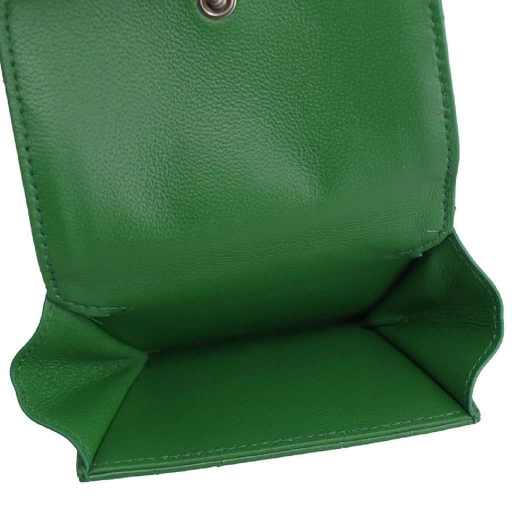 Balenciaga Balenciaga Touch Leaf Green Nappa Leather Quilted Mini Trifold Wallet Green Leather Never worn, with tag - Model View