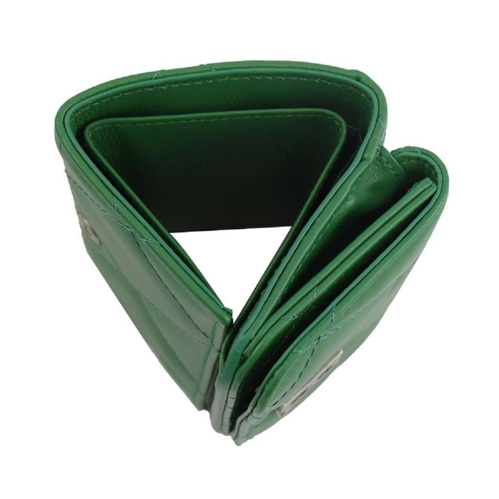 Balenciaga Balenciaga Touch Leaf Green Nappa Leather Quilted Mini Trifold Wallet Green Leather Never worn, with tag - Box View