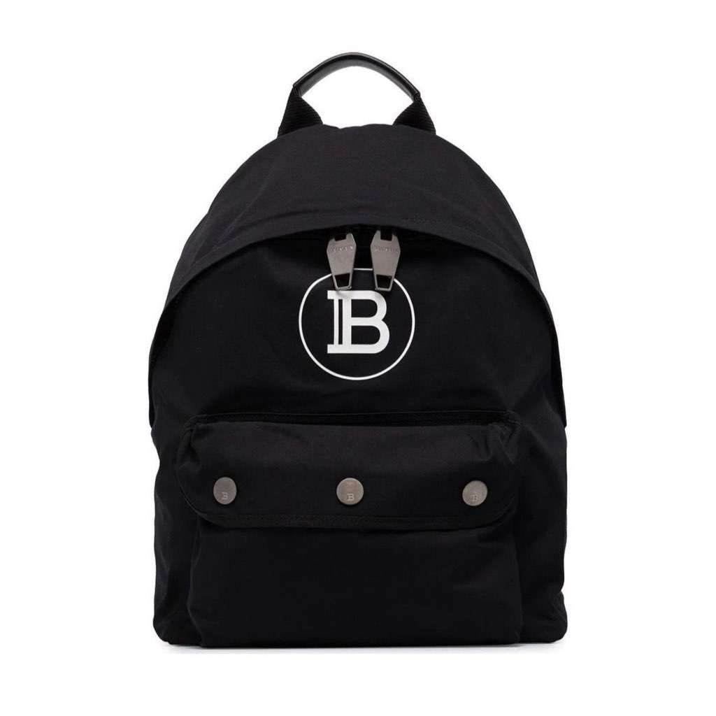 Balmain Balmain B-Back Black Nylon White Logo Backpack Black Never worn, with tag - Back View