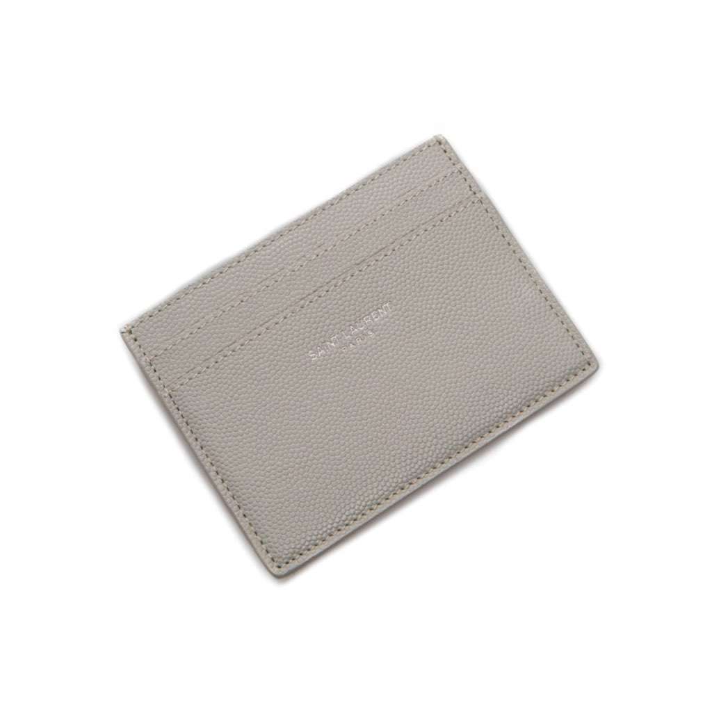 Saint Laurent Saint Laurent Grey Grain de Poudre Leather Credit Card Case Wallet Silver Leather Never worn, with tag - Inside View