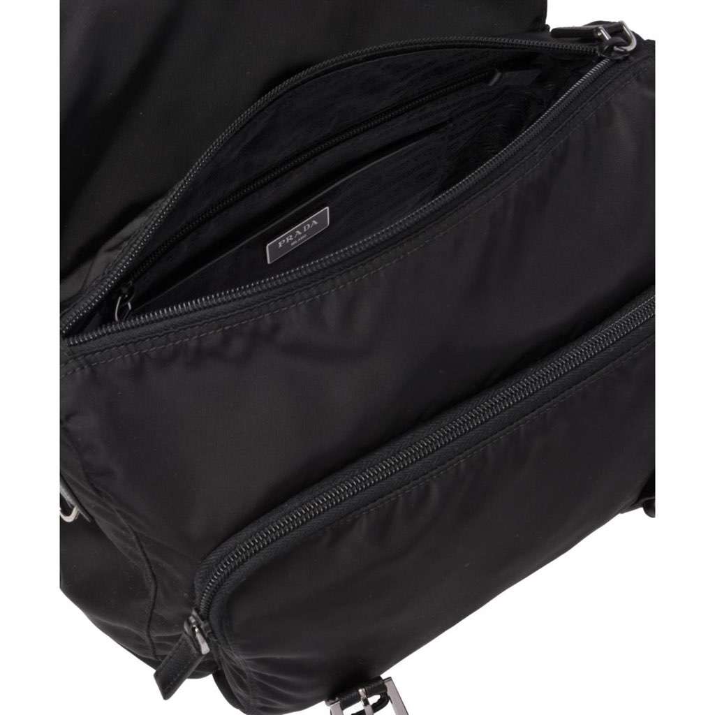 Prada Prada Black Nylon Triangle Logo Messenger Bag Black Never worn, with tag - Box View
