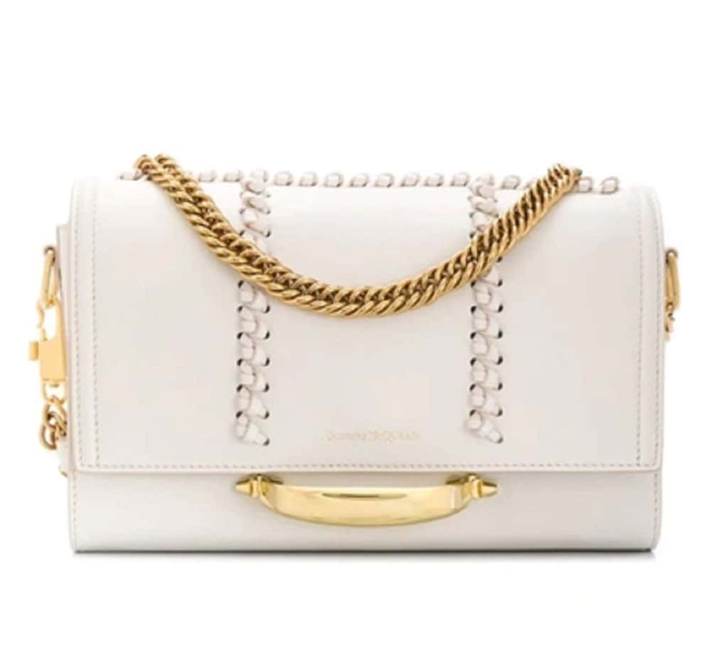Alexander Mcqueen Alexander McQueen The Story Whipstitch Leather Shoulder Bag White Leather Never worn, with tag - Front View