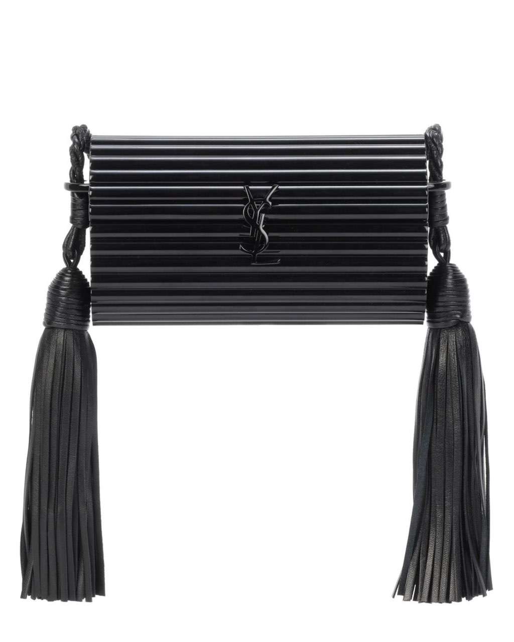 Saint Laurent Saint Laurent Black Plexiglass Minaudiere Opium Box Bag Black Leather Never worn, with tag - Front View