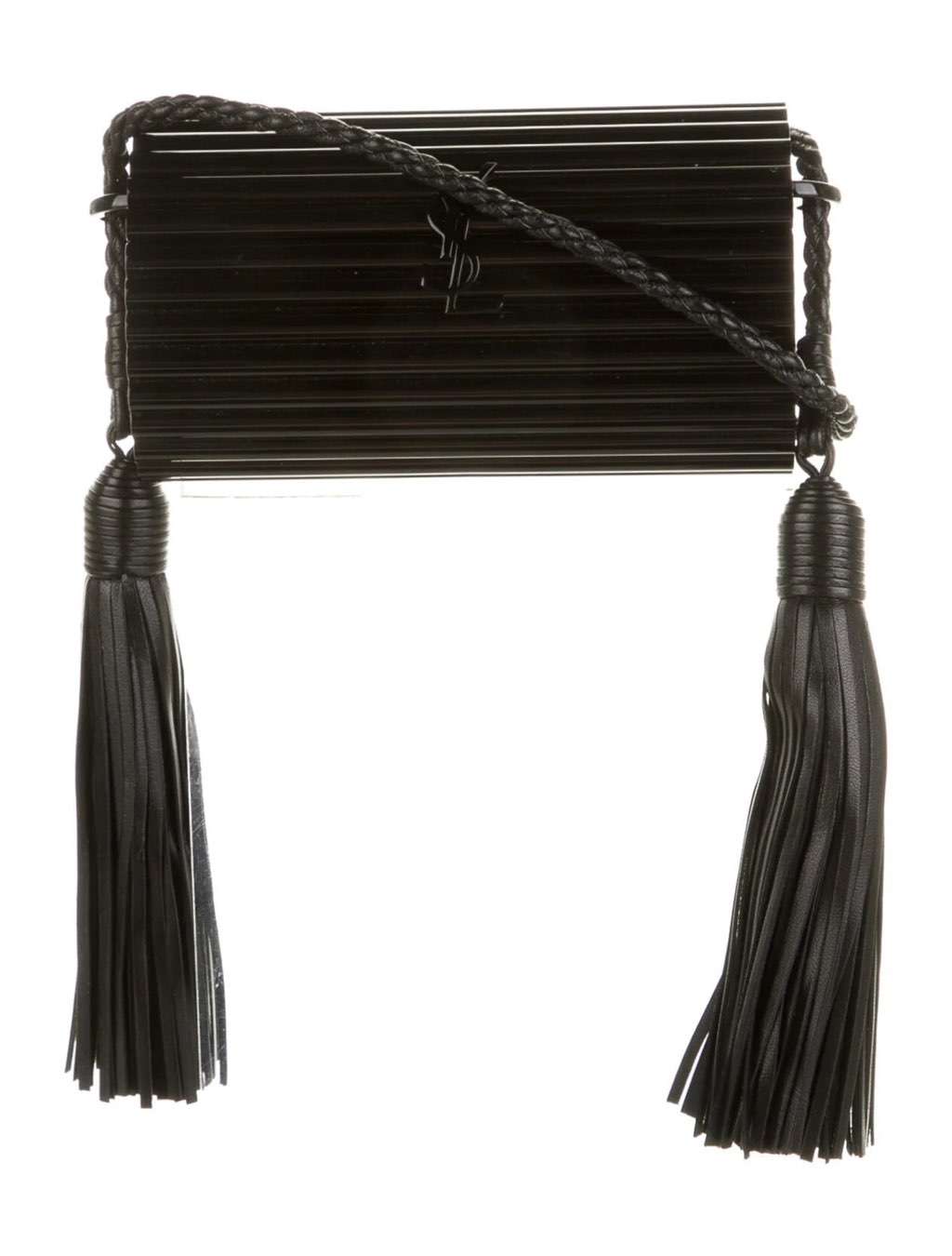 Saint Laurent Saint Laurent Black Plexiglass Minaudiere Opium Box Bag Black Leather Never worn, with tag - Back View
