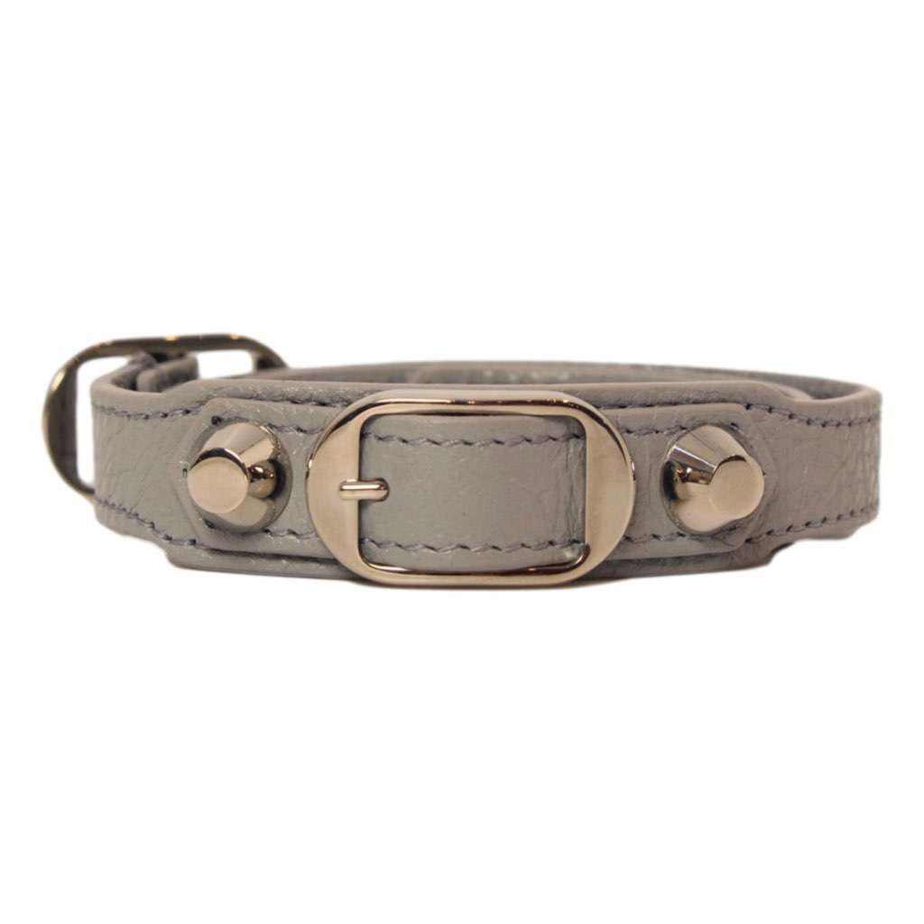 Balenciaga Balenciaga Arena Grey Lambskin Leather Wrap Bracelet Grey Never worn, with tag - Front View