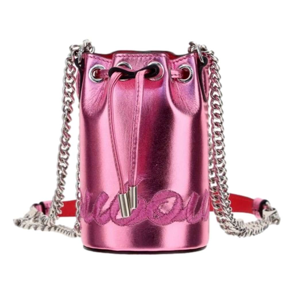 Christian Louboutin Christian Louboutin Marie Jane Laminato Broderie Confettis Crossbody Bag Pink Leather Never worn, with tag - Front View