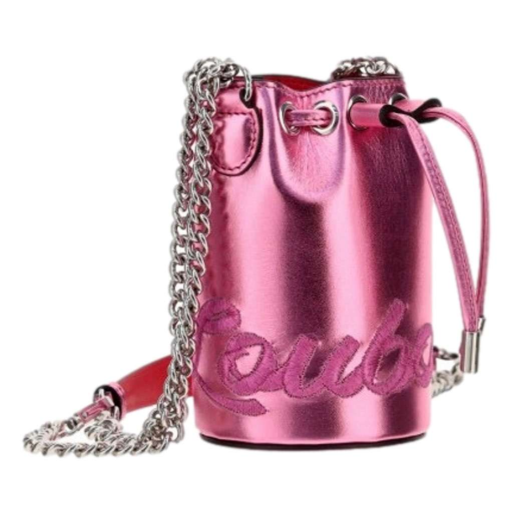 Christian Louboutin Christian Louboutin Marie Jane Laminato Broderie Confettis Crossbody Bag Pink Leather Never worn, with tag - Back View