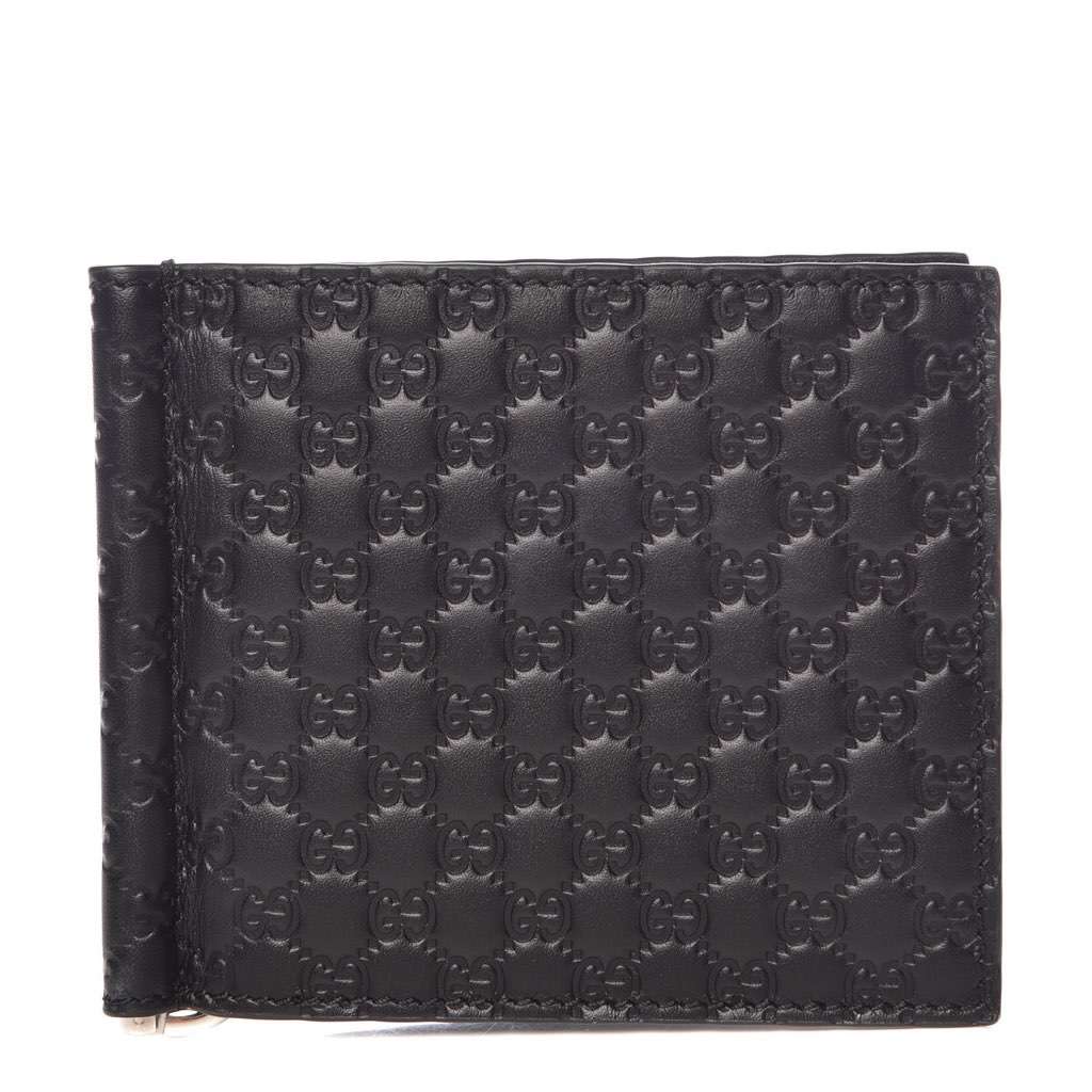 Gucci Gucci Unisex Microguccissima GG Black Money Clip Wallet Black Leather Never worn, with tag - Front View