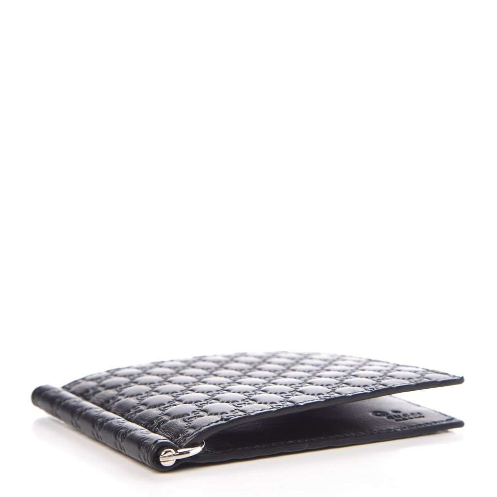 Gucci Gucci Unisex Microguccissima GG Black Money Clip Wallet Black Leather Never worn, with tag - Back View