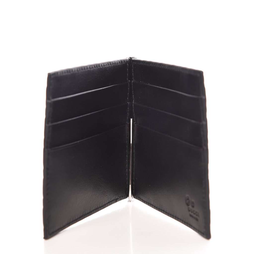 Gucci Gucci Unisex Microguccissima GG Black Money Clip Wallet Black Leather Never worn, with tag - Inside View