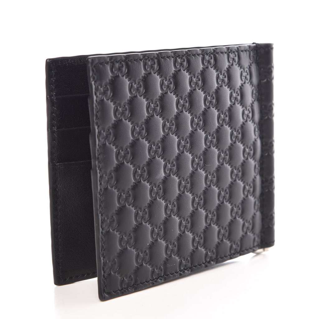 Gucci Gucci Unisex Microguccissima GG Black Money Clip Wallet Black Leather Never worn, with tag - Box View