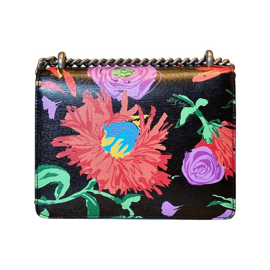 Gucci Gucci x Ken Scott Dionysus Floral Print Small Shoulder Bag Black Leather Never worn, with tag - Back View