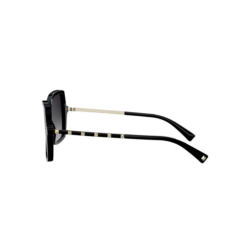 Valentino Garavani Valentino Garavani Black Studded Acetate and Titanium Sunglasses Size 56 Black Never worn, with tag - Back View