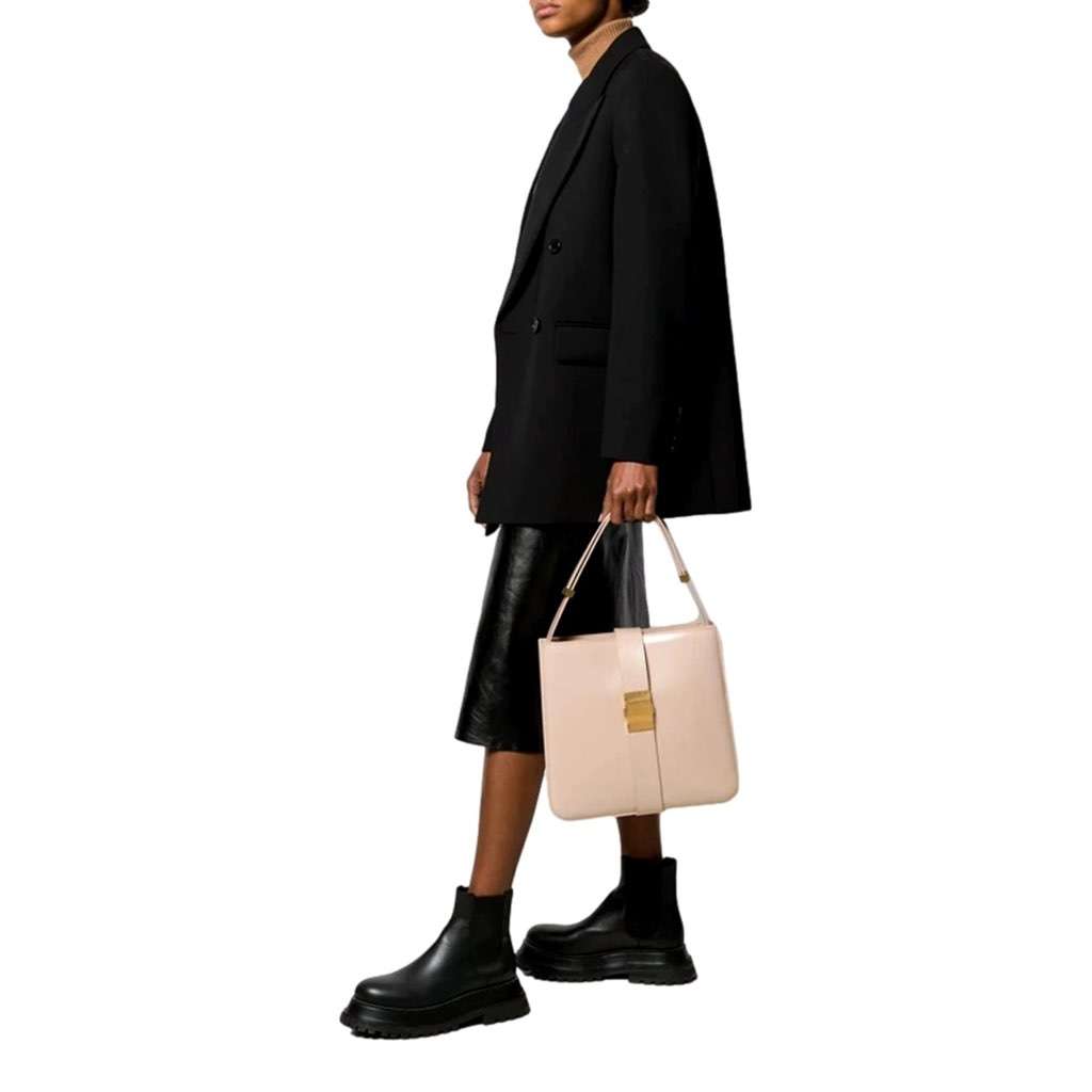 Bottega Veneta Bottega Veneta Marie Smooth Nude Blush Leather Shoulder Bag Beige Leather Never worn, with tag - Inside View