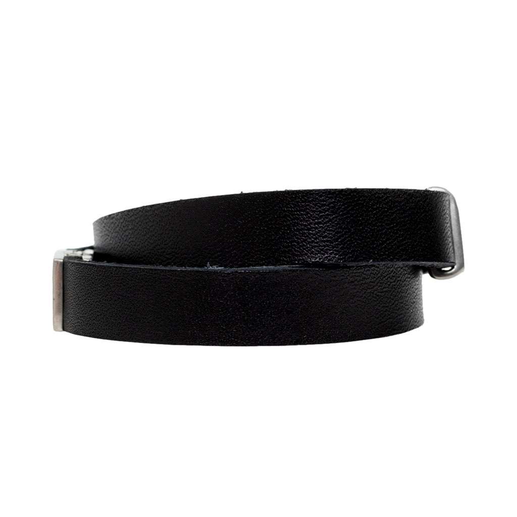 Saint Laurent Saint Laurent Monogram Black Leather Bracelet Black Leather Never worn, with tag - Model View