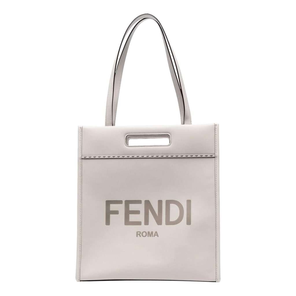 Fendi Fendi Roma Ghiaia Calf Leather Tote Bag White Leather Never worn, with tag - Front View