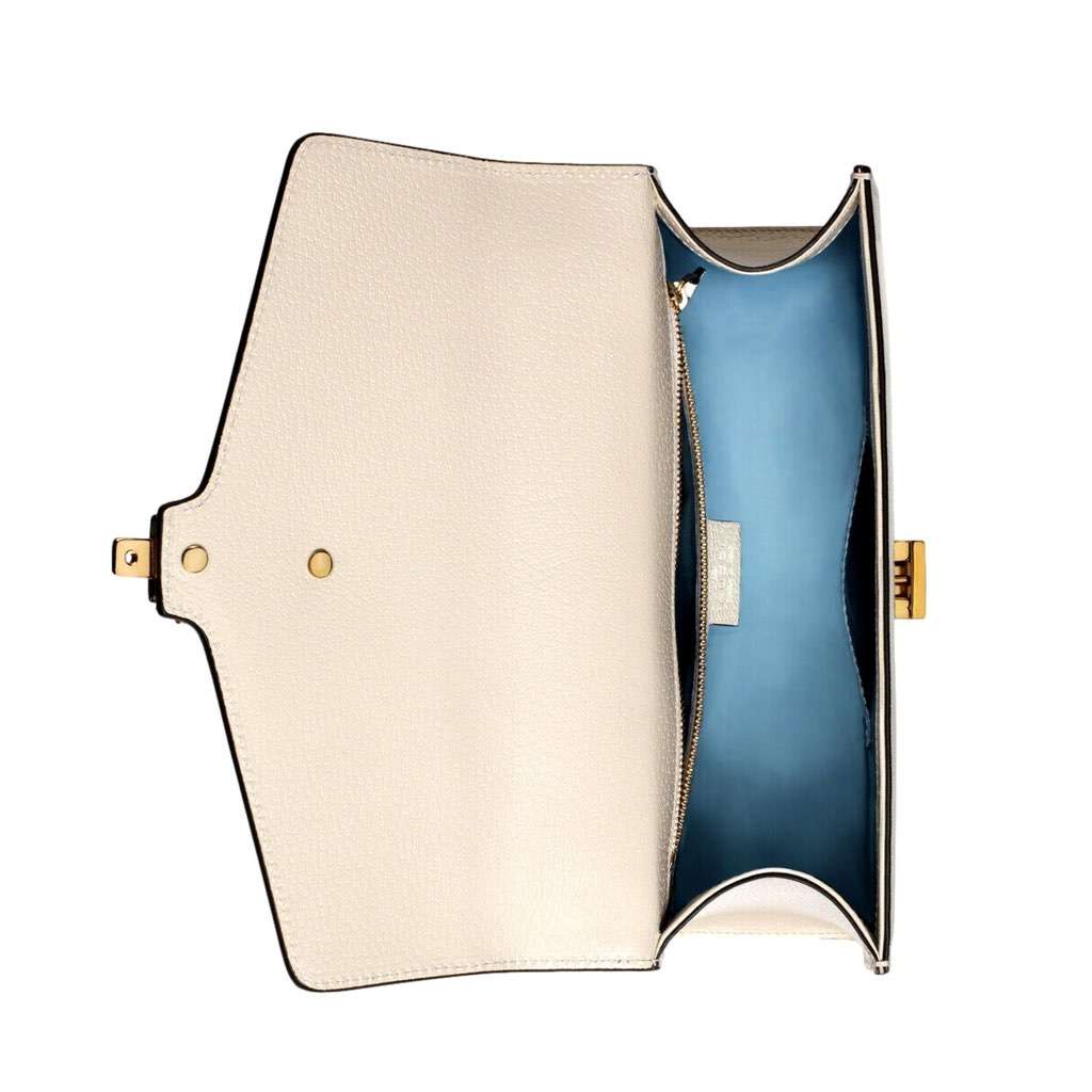 Gucci Gucci Sylvie Bee Star Ivory Leather Shoulder Bag Beige Leather Never worn, with tag - Inside View