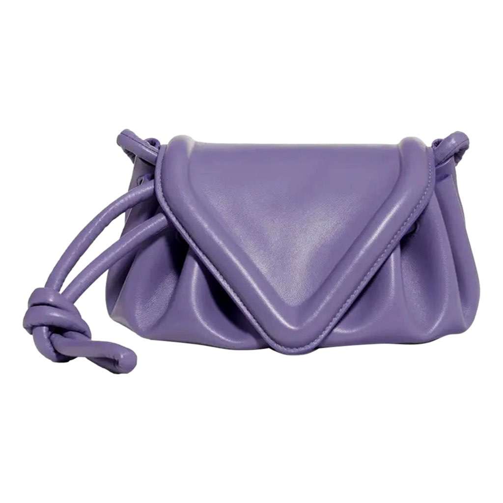 Bottega Veneta Bottega Veneta Beak Lavender Nappa Leather Small Crossbody Bag Purple Leather Never worn, with tag - Front View