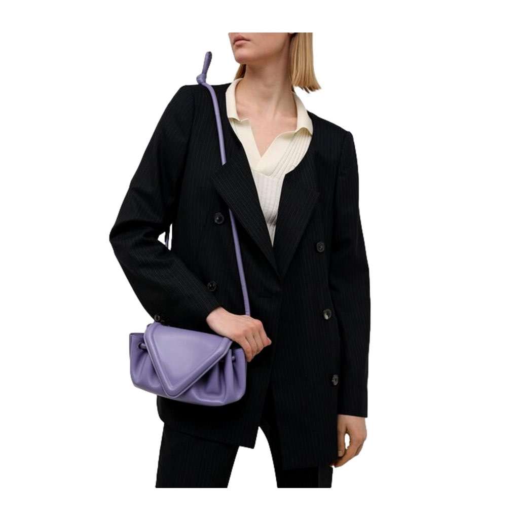 Bottega Veneta Bottega Veneta Beak Lavender Nappa Leather Small Crossbody Bag Purple Leather Never worn, with tag - Back View