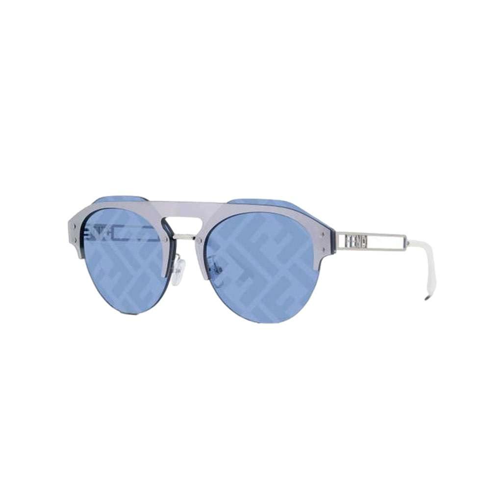 Fendi Fendi Technicolour Blue FF Print Lenses Palladium Pilot Frame Sunglasses Blue Never worn, with tag - Model View