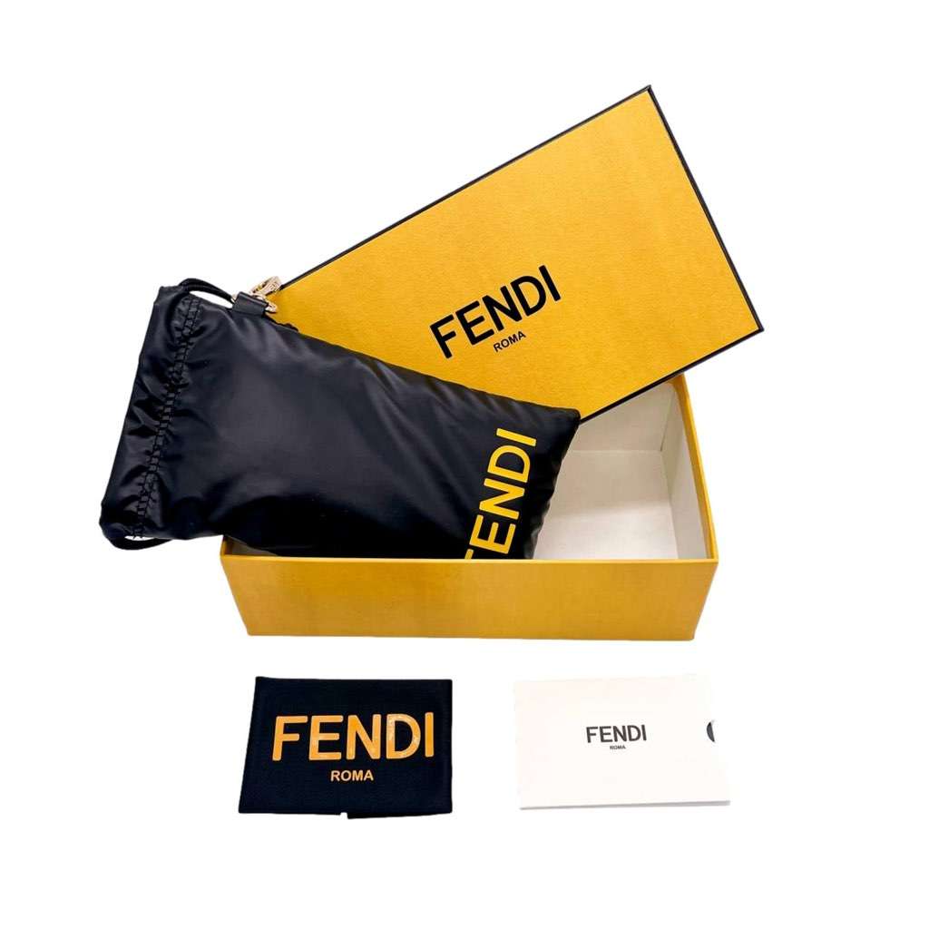 Fendi Fendi Technicolour Blue FF Print Lenses Palladium Pilot Frame Sunglasses Blue Never worn, with tag - Box View