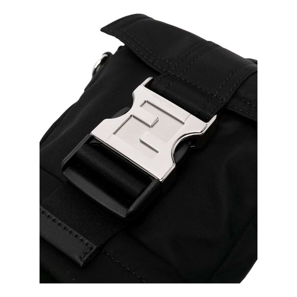 Fendi Fendi Fendiness Black Nylon Buckle Mini Backpack Crossbody Bag Black Never worn, with tag - Back View