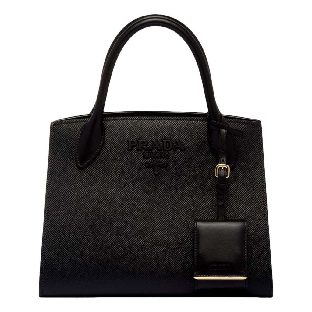 Prada Prada Monochrome Saffiano Top Handle Crossbody Tote Bag Black Black Leather Never worn, with tag - Back View