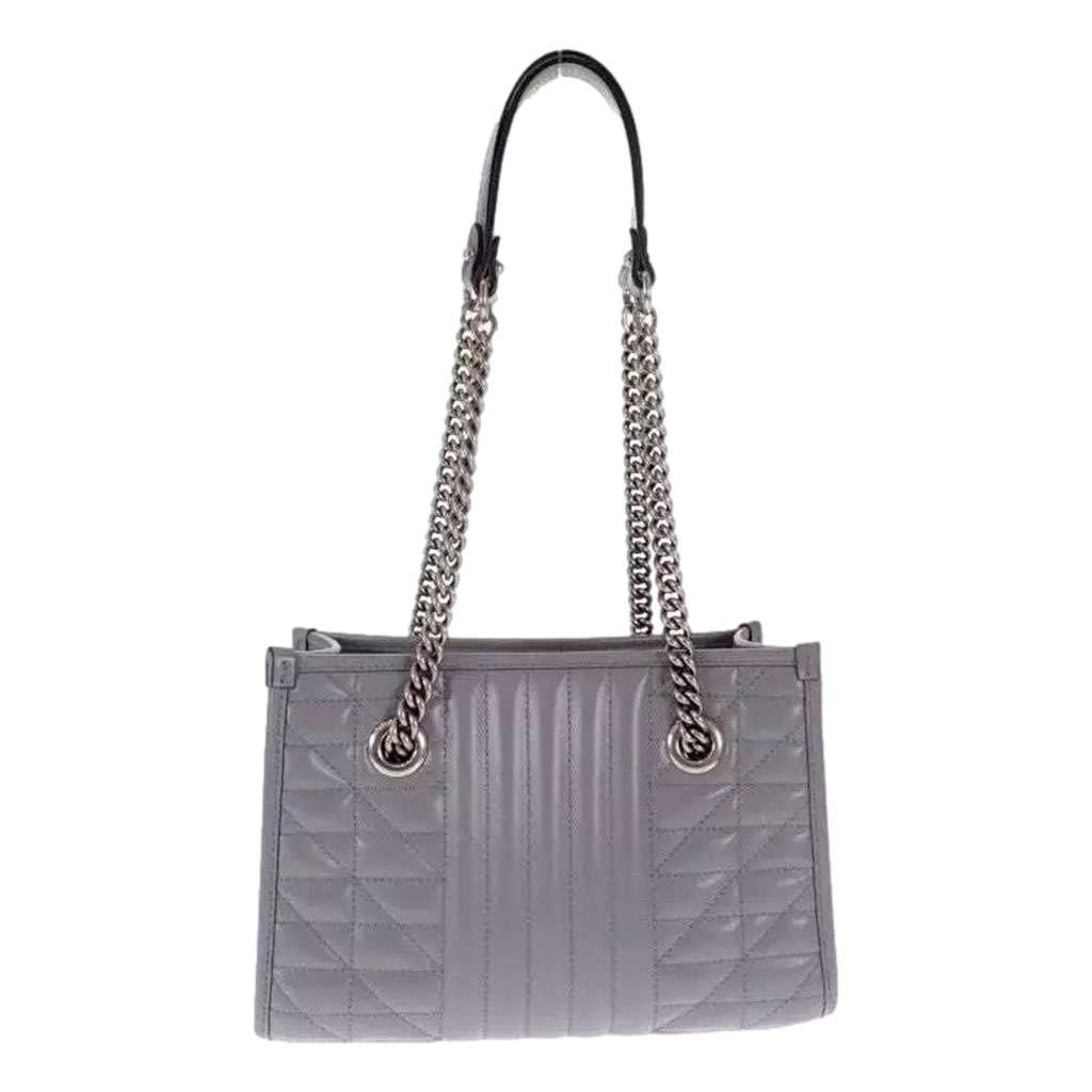Gucci Gucci GG Marmont Silver Medium Chain Shoulder Tote Bag Gray Leather Other Leather Never worn, with tag - Inside View