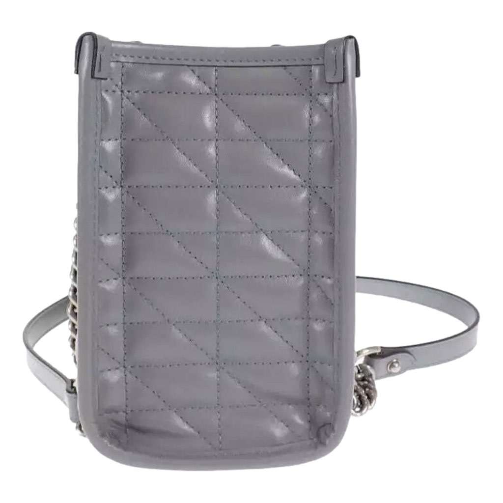 Gucci Gucci GG Marmont Silver Medium Chain Shoulder Tote Bag Gray Leather Other Leather Never worn, with tag - Model View
