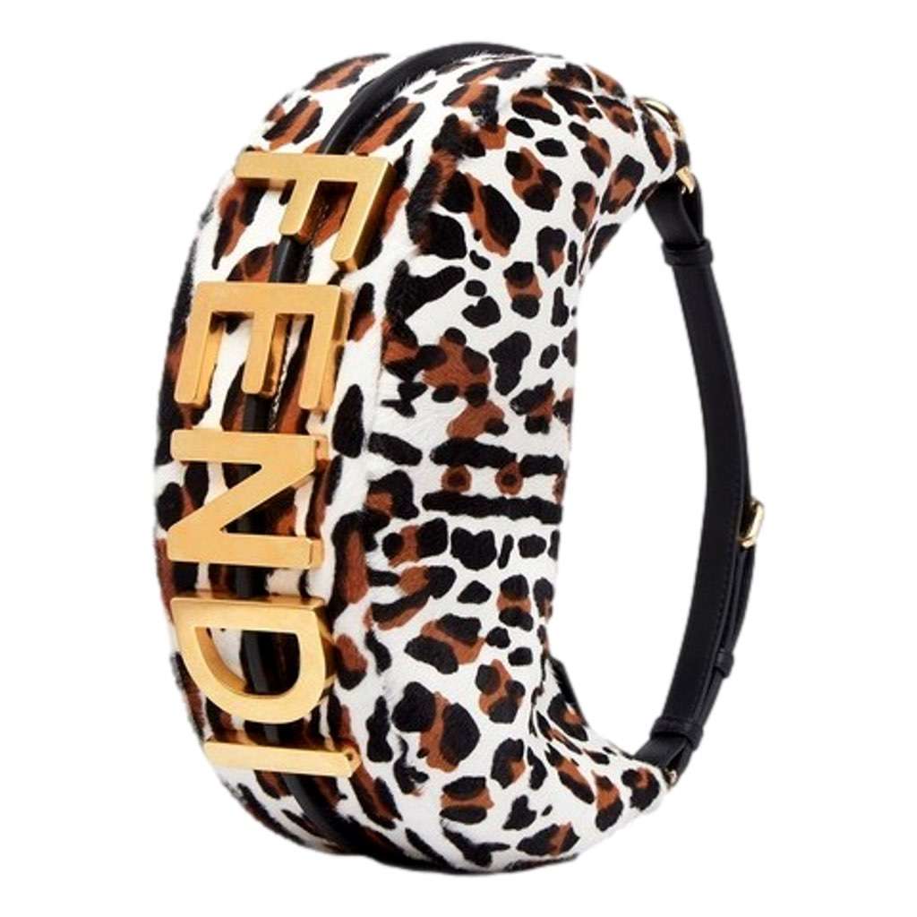 Fendi Fendi Fendigraphy Lamb Fur Animal Print Shoulder Bag White Leather Never worn, with tag - Box View